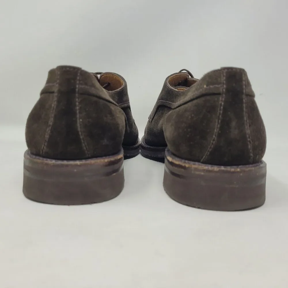 Gravati Shoes Mens 9 Brown Suede Derby Tie Lace Up Italy Classic Dress Casual